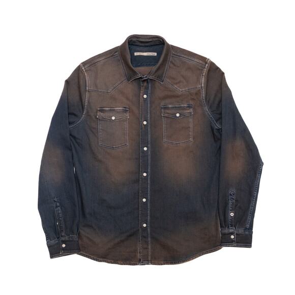 Teleria Zed Men’s ROPER DENIM SNAP SHIRT - DESERT– Size L (M) - Picture 1 of 7